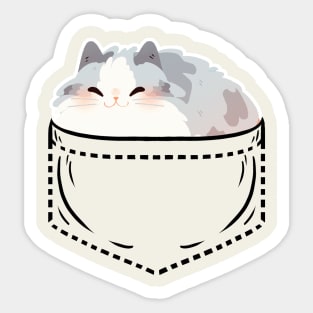 Persian cat inside a pocket Sticker